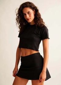 Madison Skirt — Black skirt & top set on model — MYFASHIONFRUIT