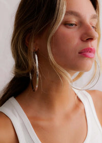Roxana Silver Hoops — Silver hoops on model — MYFASHIONFRUIT