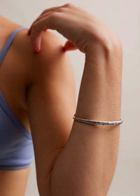 Waves Bracelet — Silver bracelet on model — MYFASHIONFRUIT
