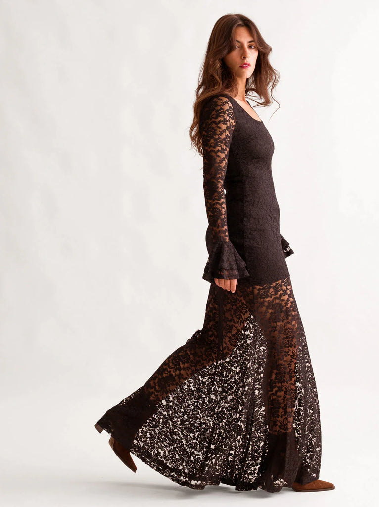 Ramona Dress — Black lace dress on model — MYFASHIONFRUIT