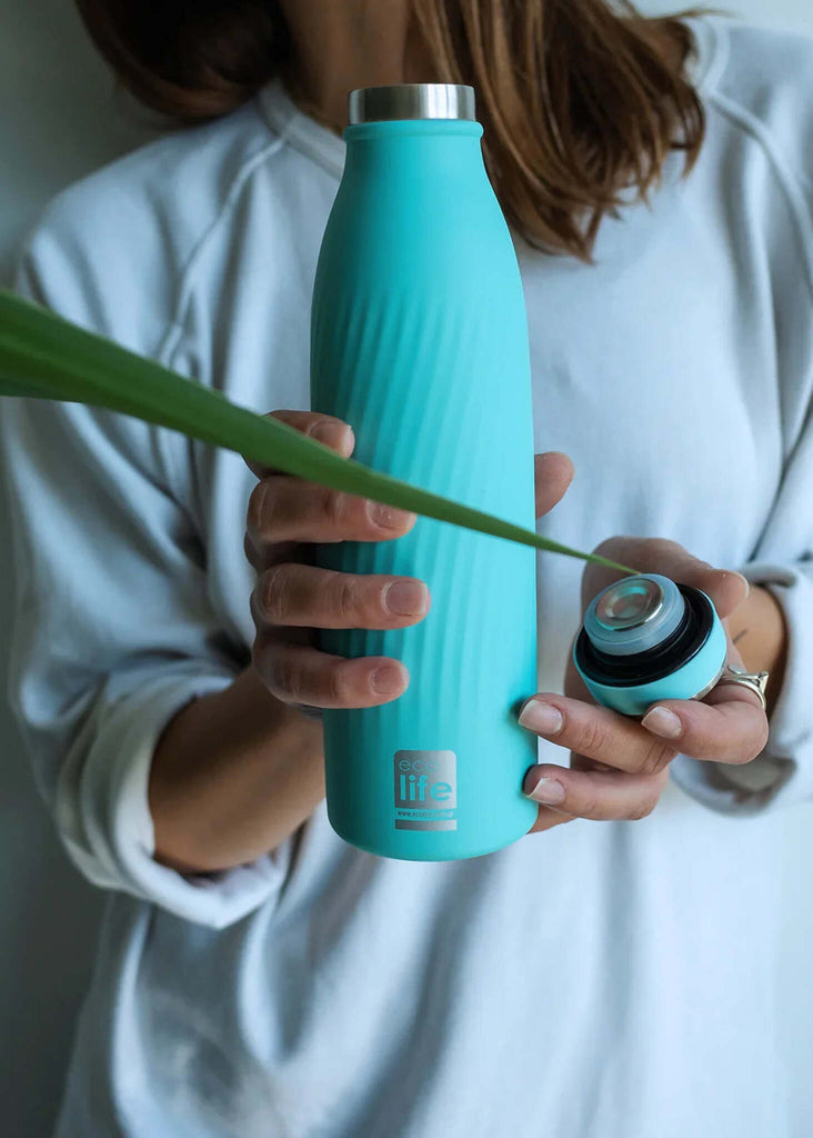Ecolife Ciel Thermos — turquoise bottle, detail — MYFASHIONFRUIT