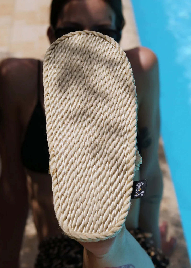 Thong Natural Sandals — Detail of sole, rope texture — MYFASHIONFRUIT