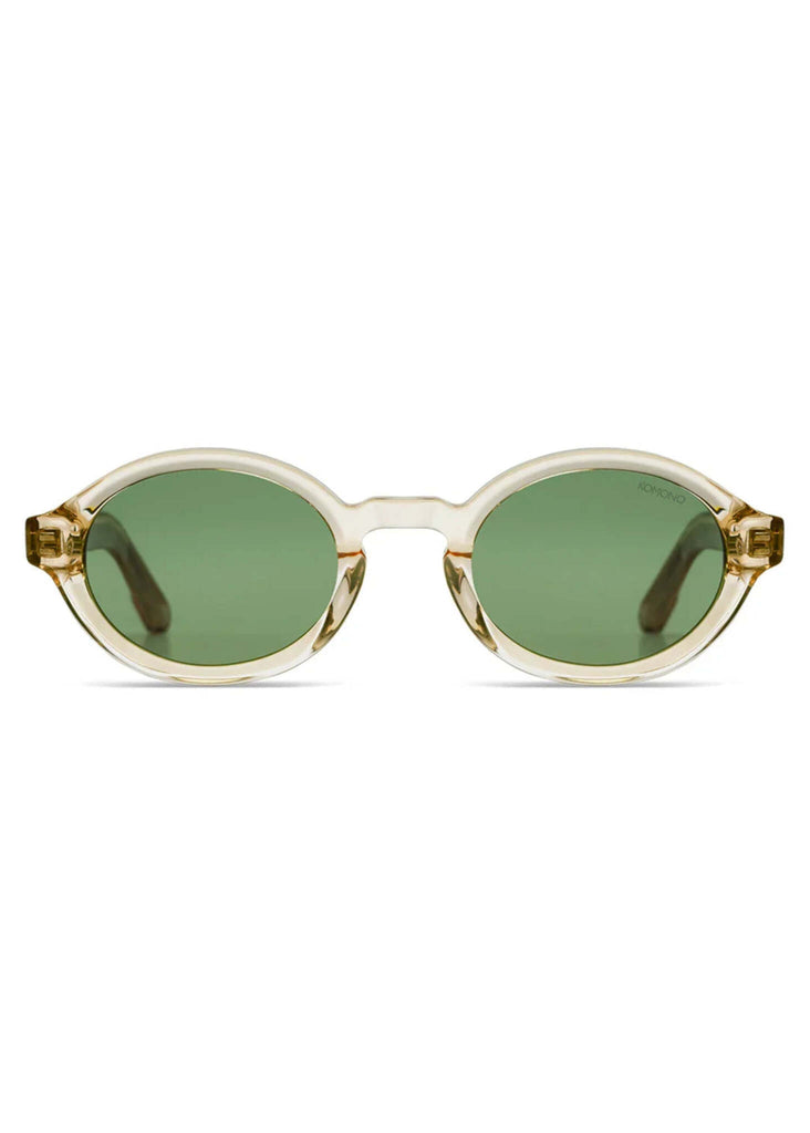 Komono JACE Champagne Sunglasses — Champagne frame, green lenses — MYFASHIONFRUIT