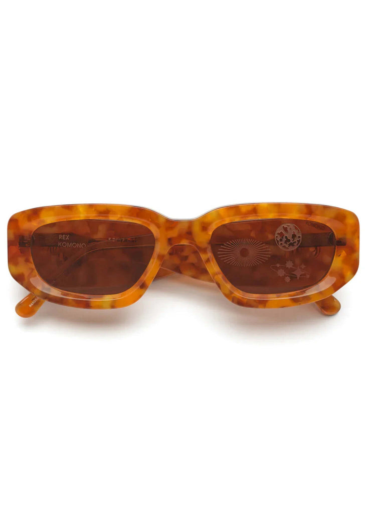 Komono REX Sun Storm Sunglasses — Tortoiseshell frame with brown lenses, detail — MYFASHIONFRUIT