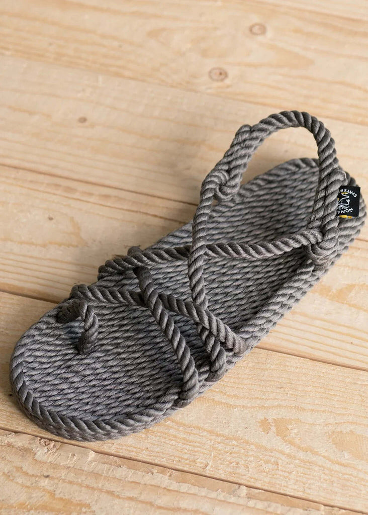 Toe Joe Grey Sandals — Grey rope sandal, detail — MYFASHIONFRUIT