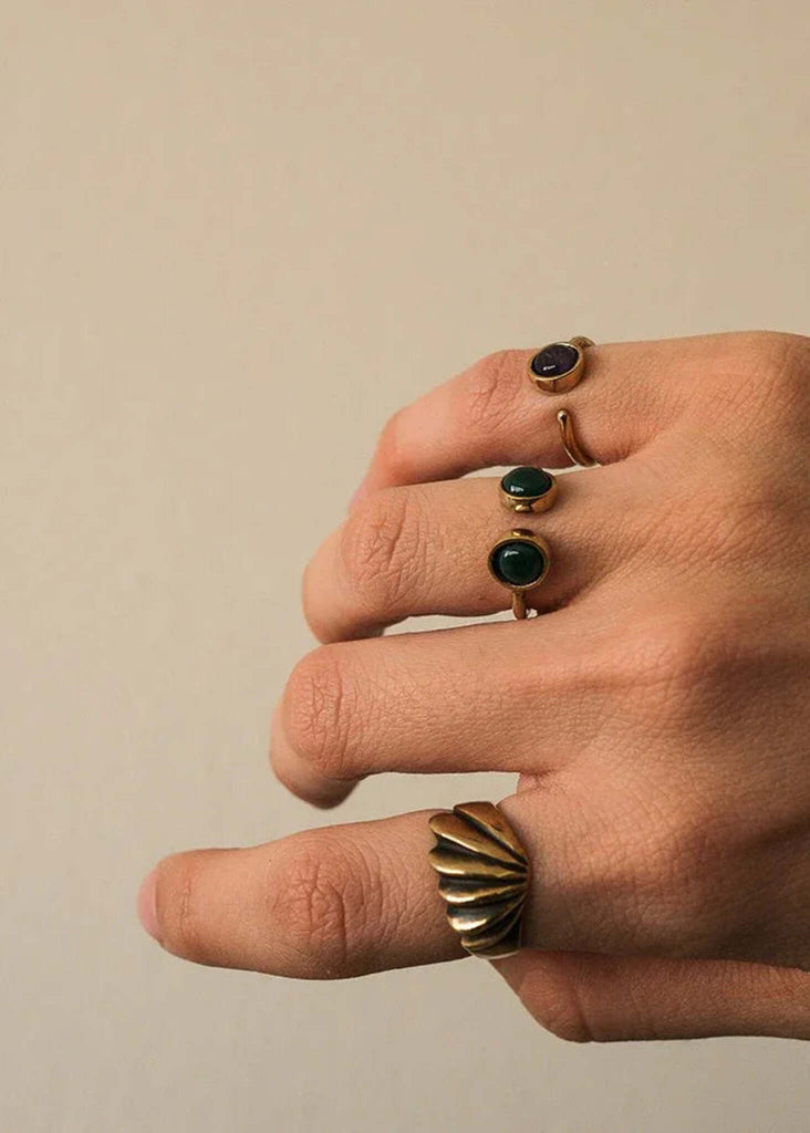 Minor Chevalier — Gold rings with stones worn on hand — MYFASHIONFRUIT