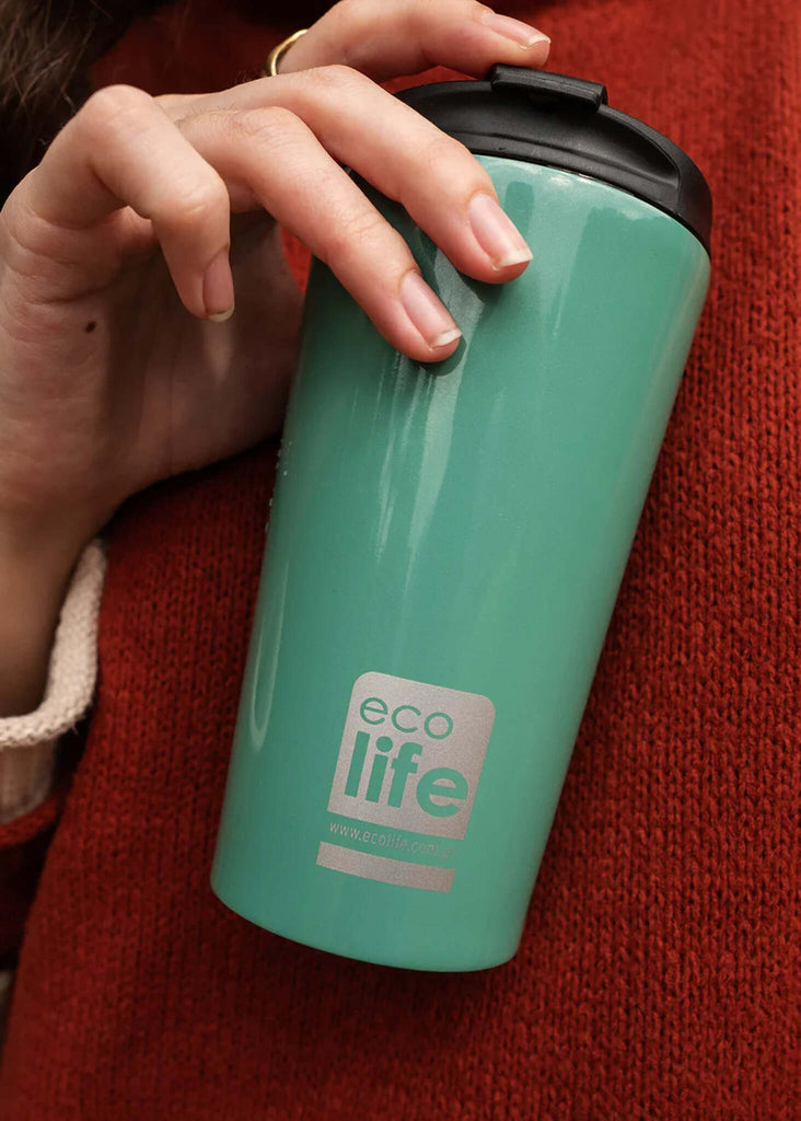 Εcolife Coffee Thermos — Turquoise thermos, detail — MYFASHIONFRUIT