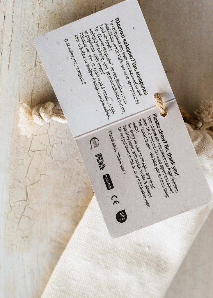Ecolife Stainless Steel Straws Set — detail of packaging — MYFASHIONFRUIT