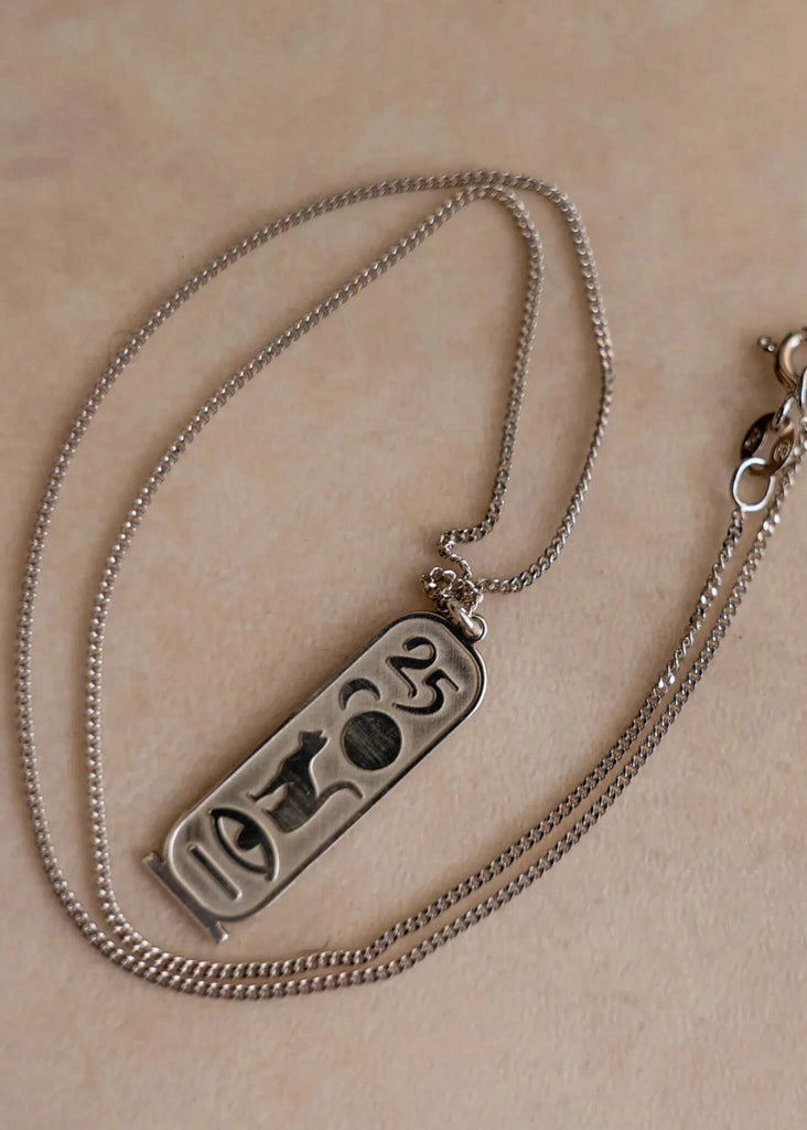 KOCMOS Talisman — Silver cartouche necklace detail — MYFASHIONFRUIT