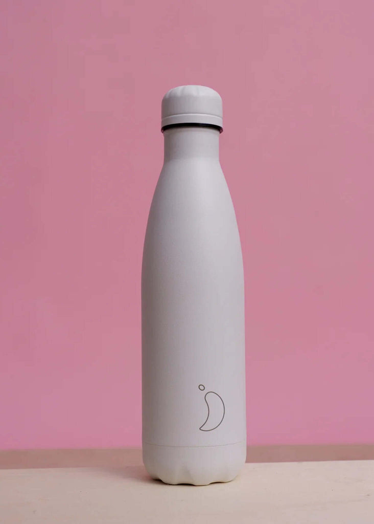 Chilly's All White Bottle — White reusable bottle with logo — MYFASHIONFRUIT