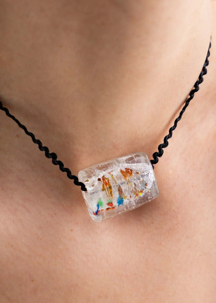 Moana Pendant — Clear glass pendant on model — MYFASHIONFRUIT