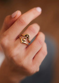 Apollo Ring — gold ring on finger, detail — MYFASHIONFRUIT