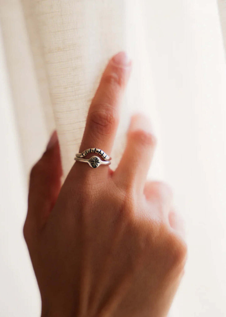 Solar Ring - Silver925 — silver rings on finger, detail — MYFASHIONFRUIT
