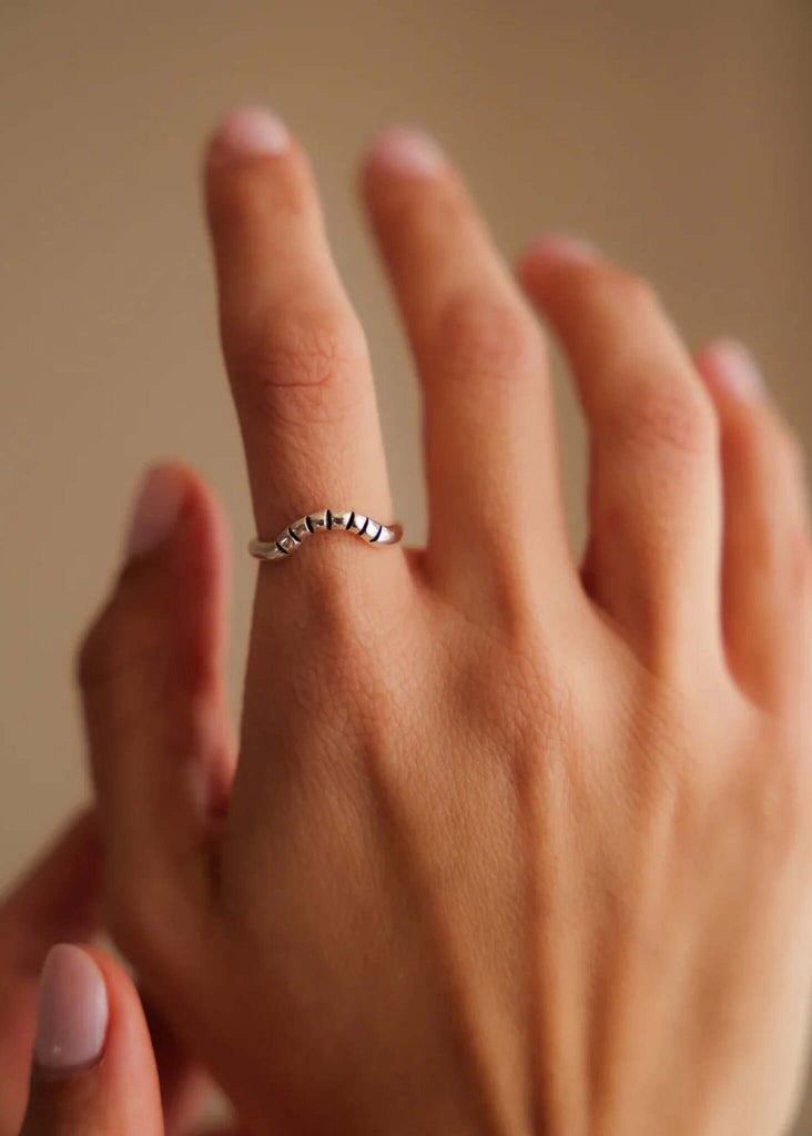 Solar Ring - Silver925 — Silver ring on model, detail — MYFASHIONFRUIT