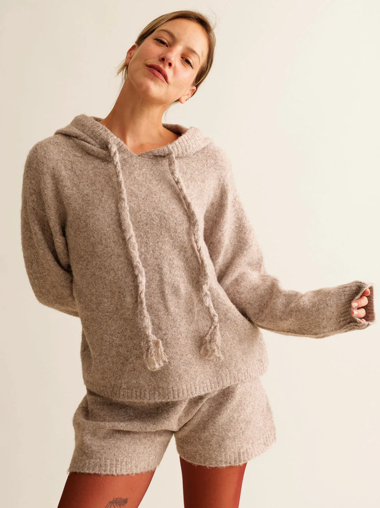 Myrtille Sweater — Beige knit set on model — MYFASHIONFRUIT