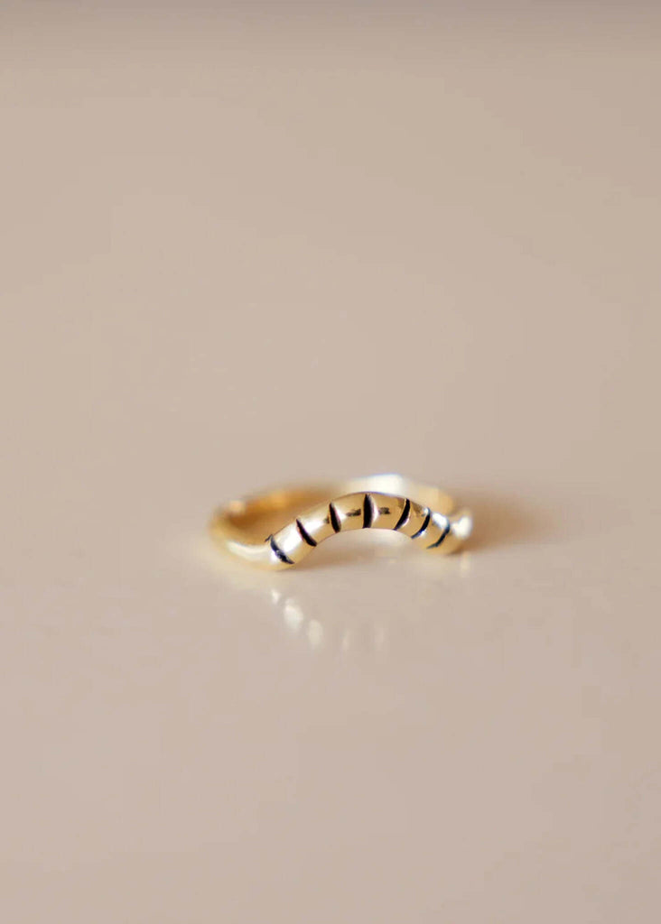 Solar Ring — Gold ring with black line detail — MYFASHIONFRUIT