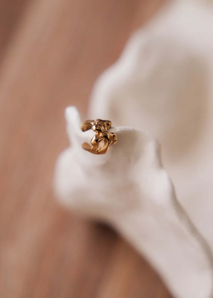 Tara Minimal Ear Cuff — detail of gold ear cuff — MYFASHIONFRUIT