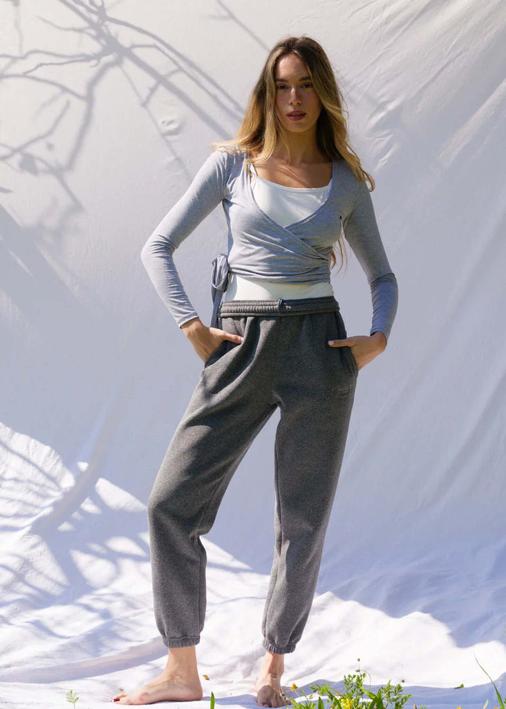 Mff Unisex Sweatpants — Dark gray on model — MYFASHIONFRUIT