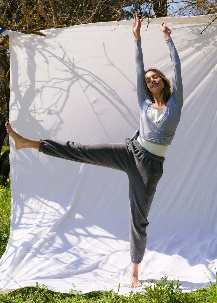 Mff Unisex Sweatpants — On model, dark grey — MYFASHIONFRUIT