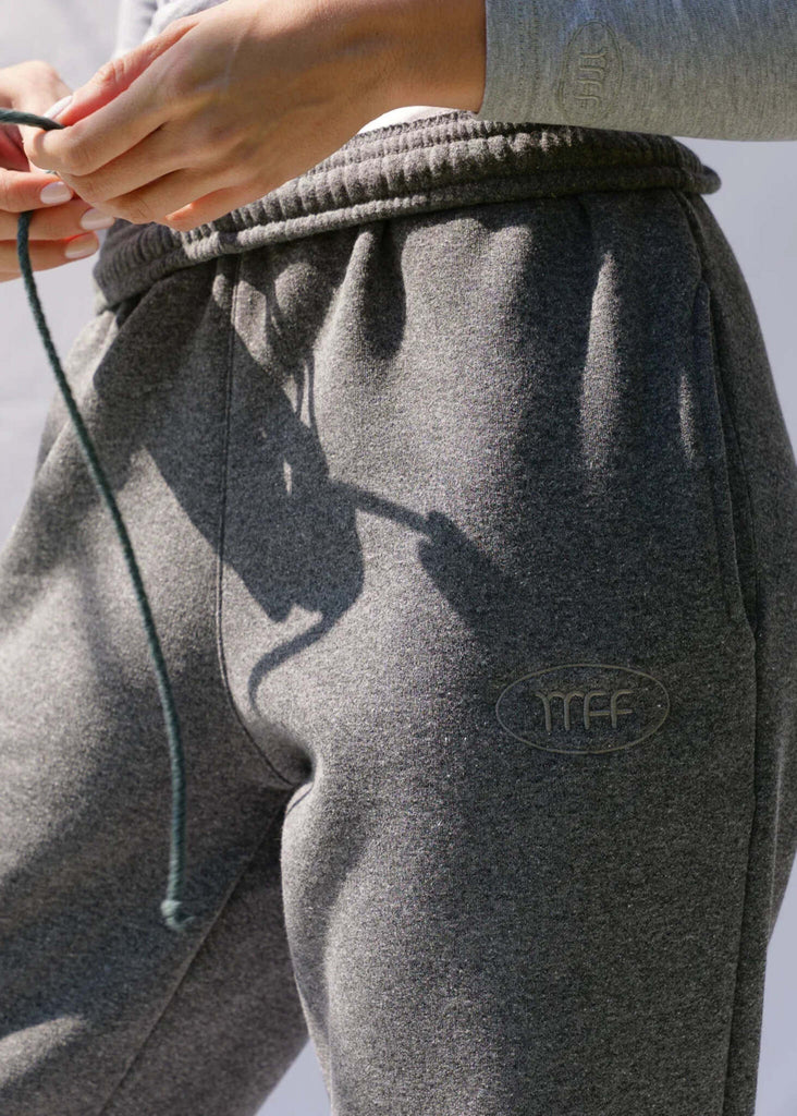 Mff Unisex Sweatpants — Grey sweatpants detail — MYFASHIONFRUIT