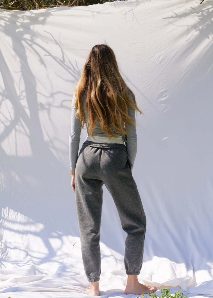 Mff Unisex Sweatpants — Grey joggers on model, back view — MYFASHIONFRUIT