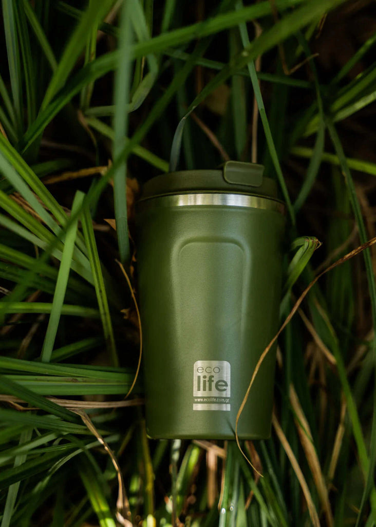 Ecolife Green Coffee Thermos — Green thermos detail — MYFASHIONFRUIT
