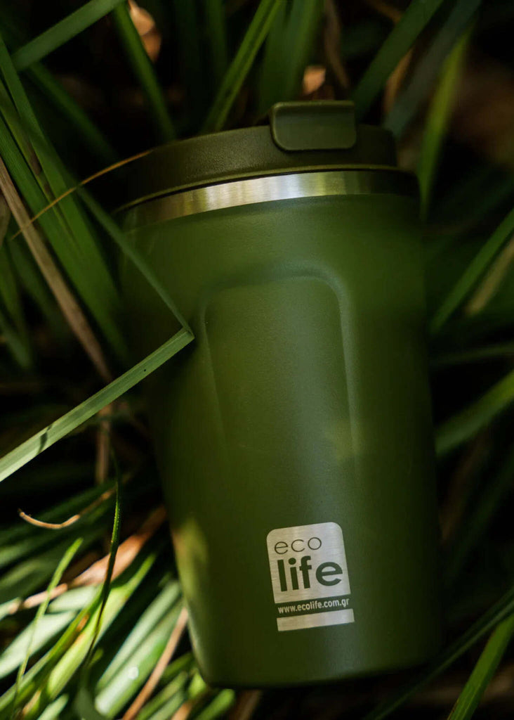 Ecolife Green Coffee Thermos — green thermos detail — MYFASHIONFRUIT