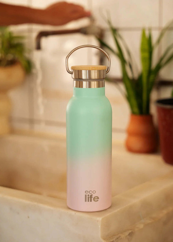 Ecolife Ice Cream Thermos — Mint and pink bottle — MYFASHIONFRUIT