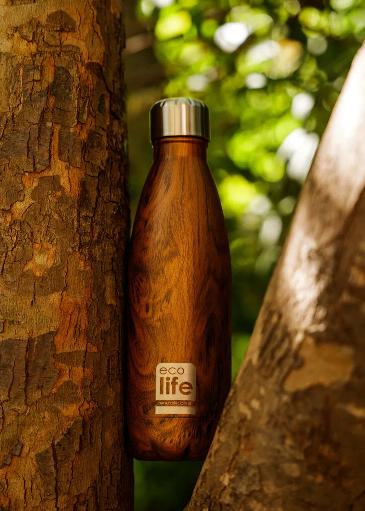 Ecolife Wood Thermos — Wood effect, steel cap — MYFASHIONFRUIT