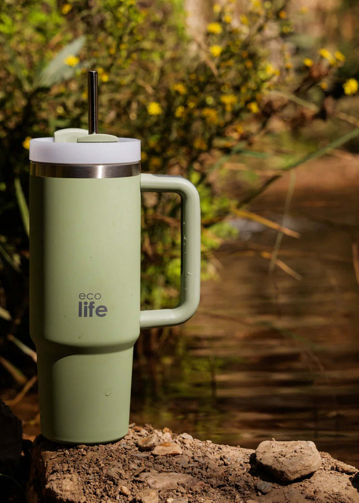 Ecolife Bay Leaf Thermos — Green thermos with a handle — MYFASHIONFRUIT