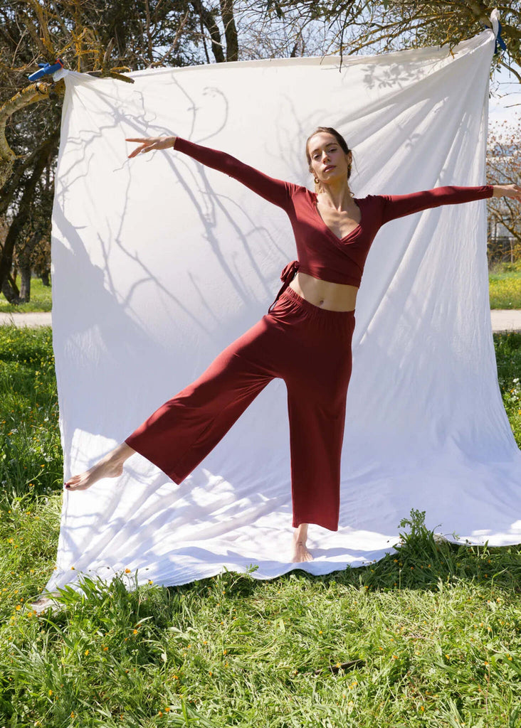 Lullaby Cardi — Red set on model — MYFASHIONFRUIT