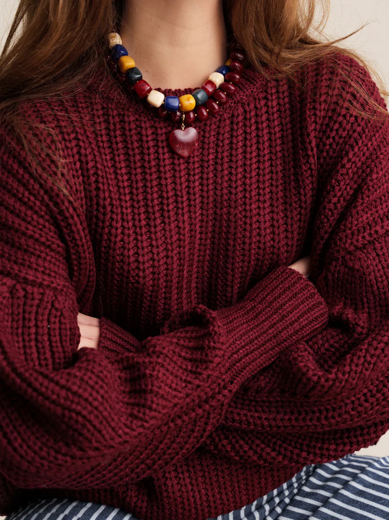 Margaux Sweater — Ribbed knit detail on model — MYFASHIONFRUIT