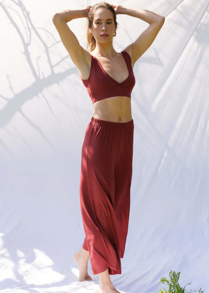 Tender Pants — pants and top set in terracotta, on model — MYFASHIONFRUIT