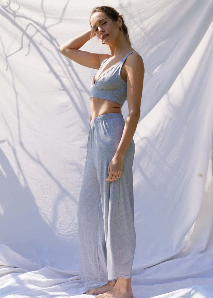 Tender Pants — Light grey, loose fit on model — MYFASHIONFRUIT