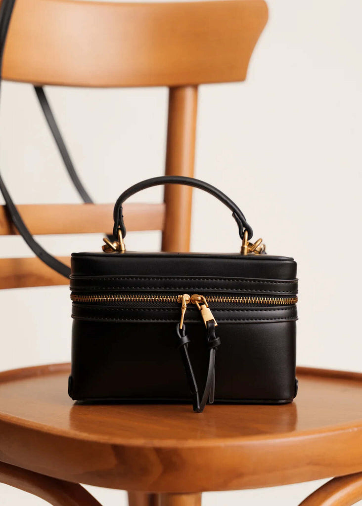 Bijou Bag — Black structured bag with top handle — MYFASHIONFRUIT