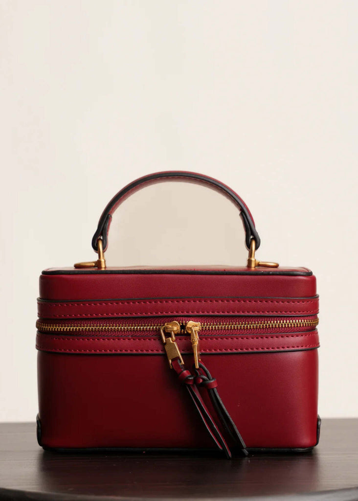 Bijou Bag — Red box bag with gold zip detail — MYFASHIONFRUIT