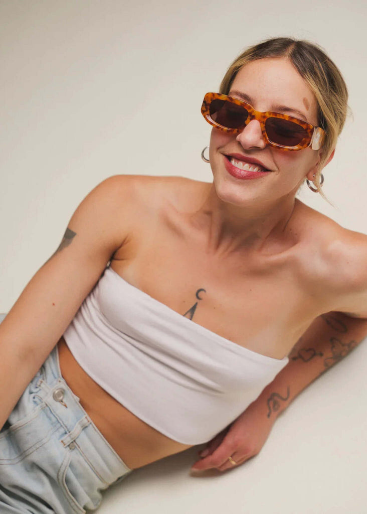 Komono REX Sun Storm Sunglasses — Tortoiseshell sunglasses on model — MYFASHIONFRUIT