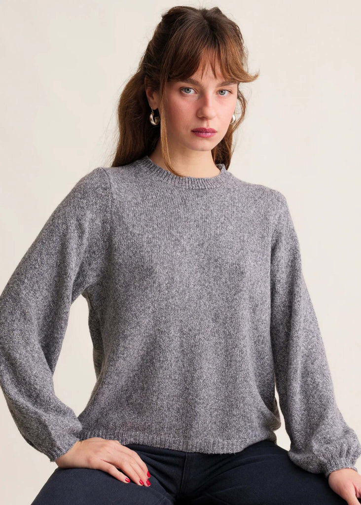 Irena Jumper — Grey knit on model — MYFASHIONFRUIT