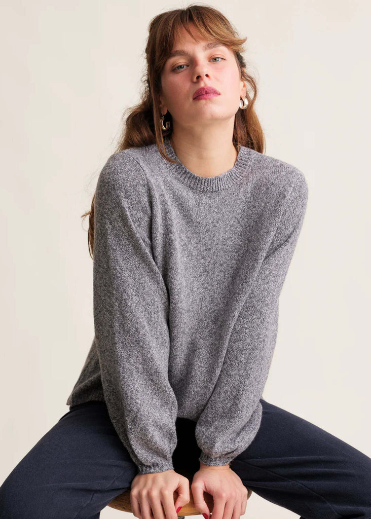 Irena Jumper — Grey knit on model — MYFASHIONFRUIT