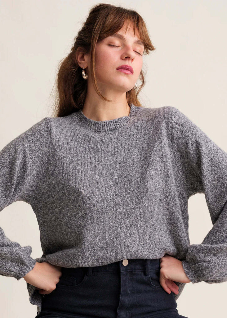 Irena Jumper — Grey knit on model — MYFASHIONFRUIT