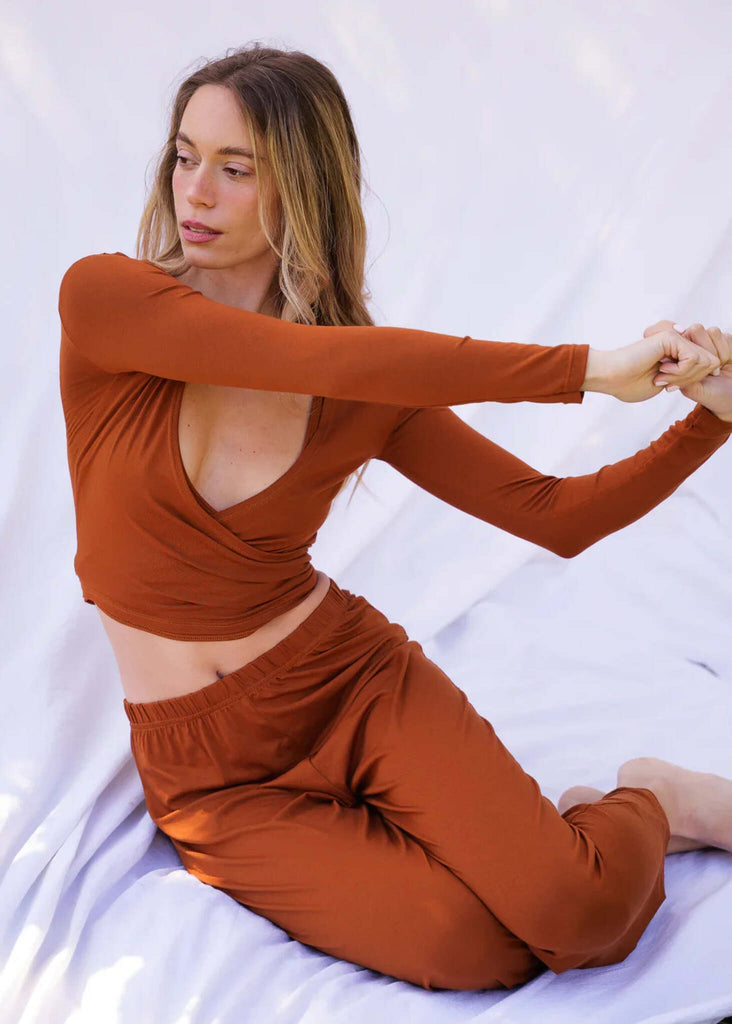 Lullaby Cardi — Brown set on model — MYFASHIONFRUIT