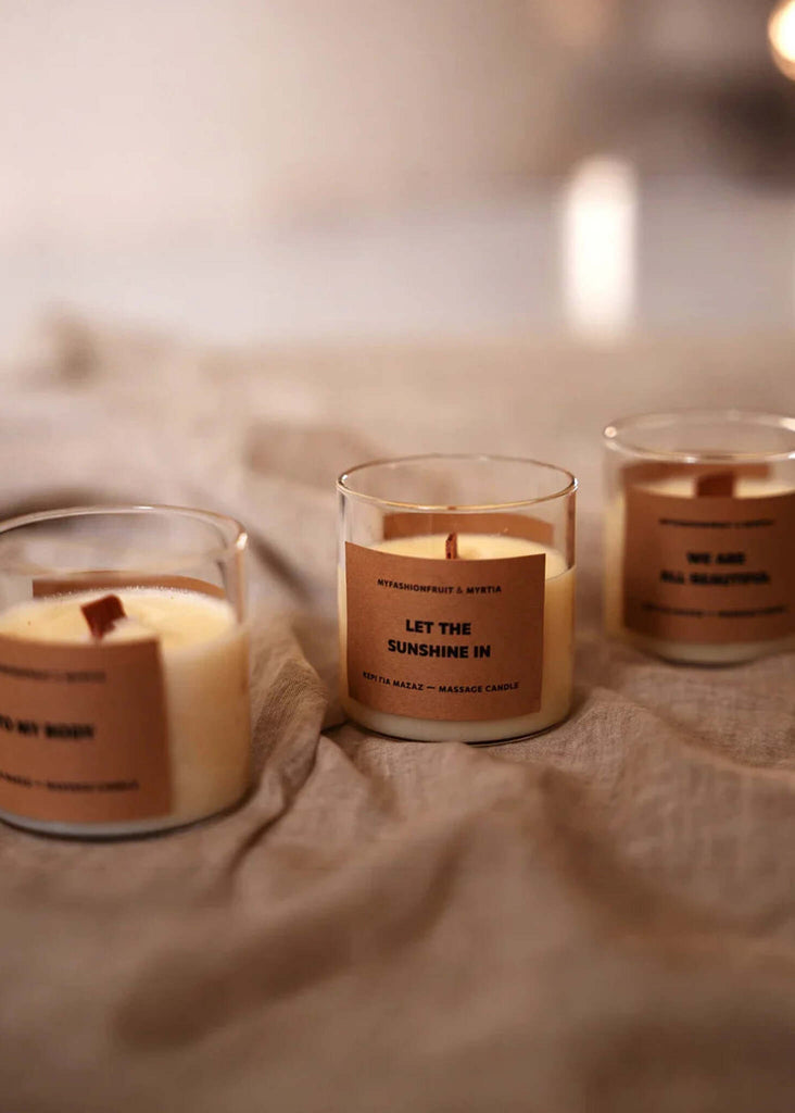 Massage Candle Set — detail of assorted candles — MYFASHIONFRUIT