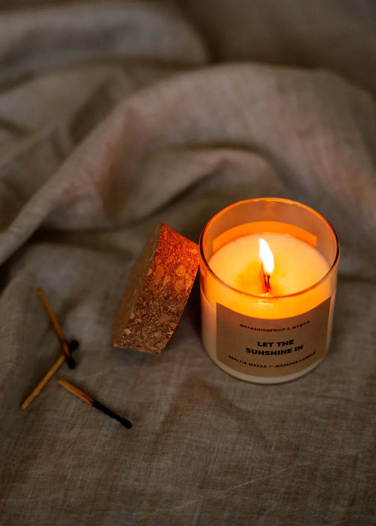 Massage Candle — Candle with cork lid, matches — MYFASHIONFRUIT