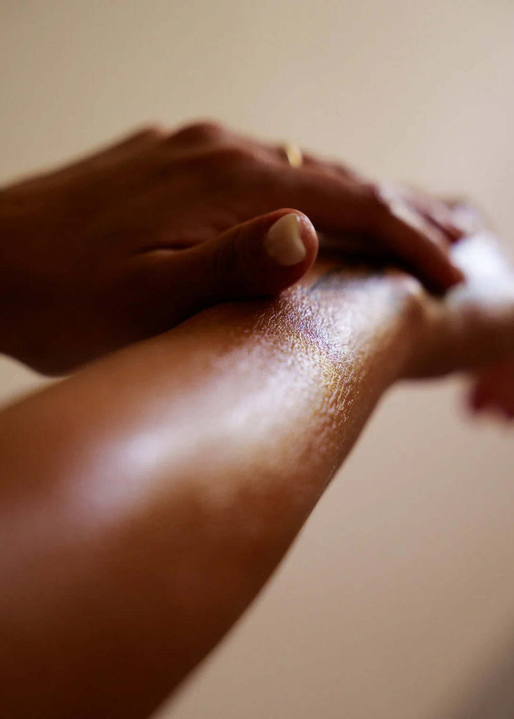 Massage Candle — detail, applied to arm — MYFASHIONFRUIT