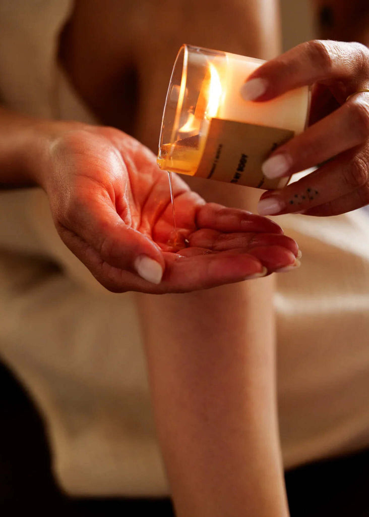 Massage Candle - Oil pouring into hand — MYFASHIONFRUIT