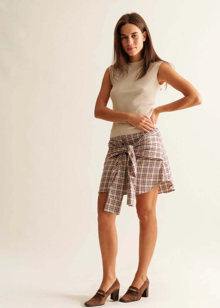 Britney Skirt — Plaid mini skirt on model — MYFASHIONFRUIT