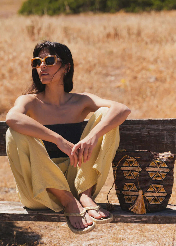 Koo Bucket Bag — Bag & yellow pants on model — MYFASHIONFRUIT