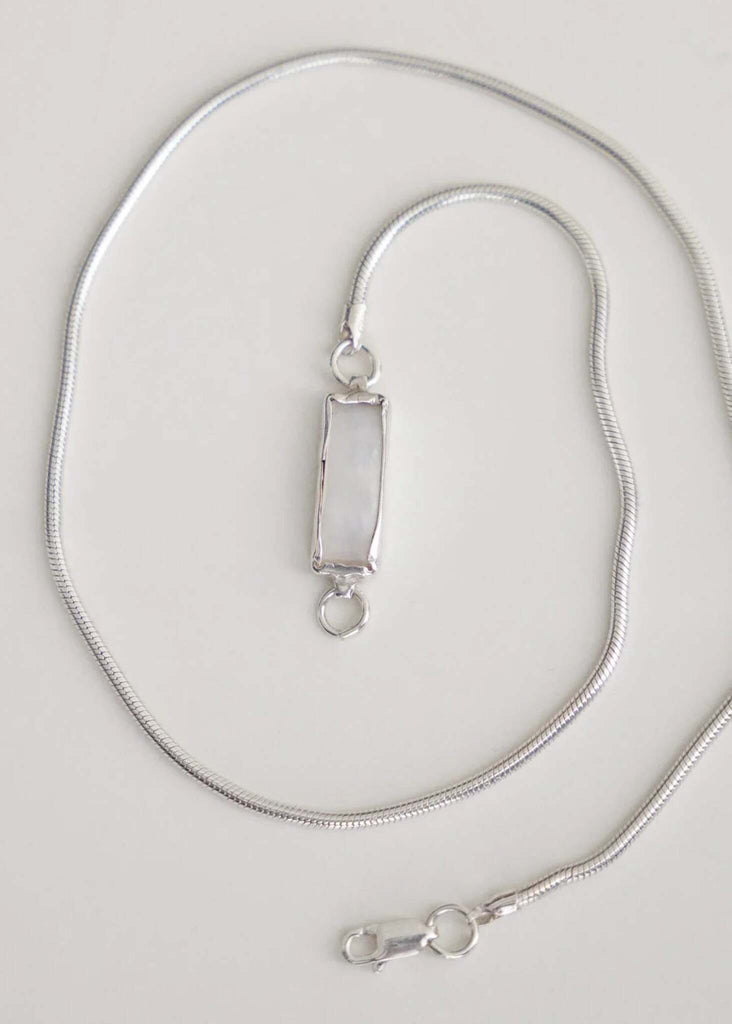 Eurydice Necklace — Silver chain necklace with white pendant — MYFASHIONFRUIT