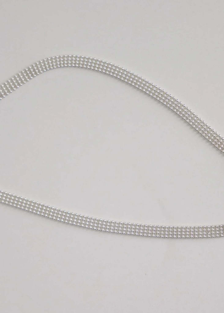 Ismene Necklace — Silver ball chain necklace, detail — MYFASHIONFRUIT