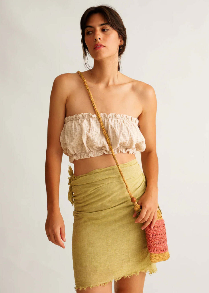 Makara Mini Bag — Crochet bag on model — MYFASHIONFRUIT
